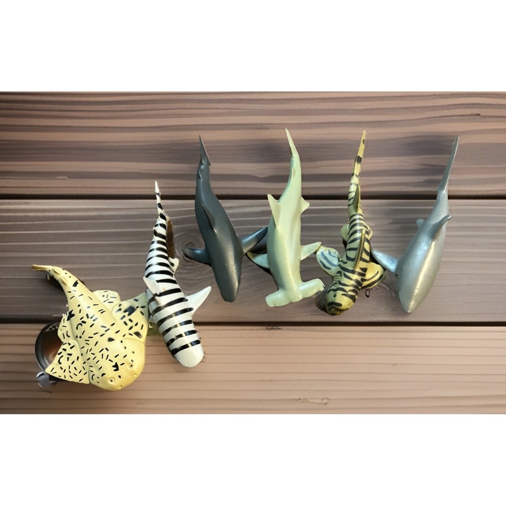 1996 PV Play Visions Mini Shark Toy Figures Lot 6 Sea Creatures Play